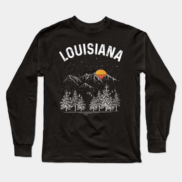 Vintage Retro Louisiana State Long Sleeve T-Shirt by DanYoungOfficial